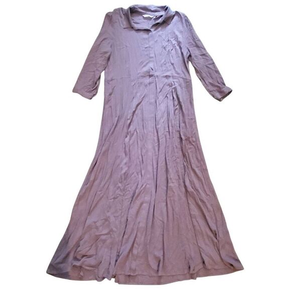 NWOT Soft Surroundings Dress Women's XL Tall Maxi Shirt Button Down Crepe - Picture 1 of 4